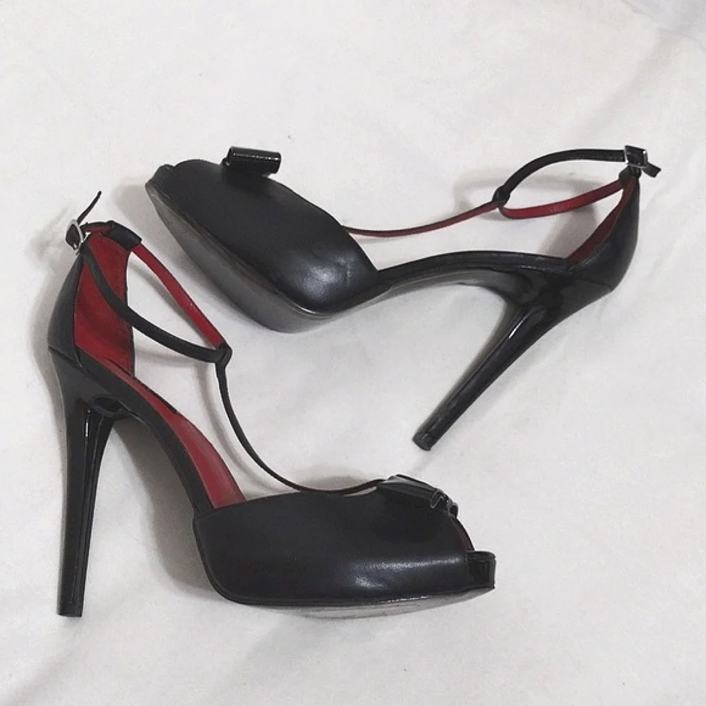 Charles Jourdan Platform Stiletto Heels US 10 Sexy Drag Queen Edgy Leather Shoes